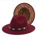 14Trendy British Style Unisex Leopard Felt Fedora Hat 