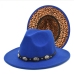 5Trendy British Style Unisex Leopard Felt Fedora Hat 