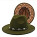 6Trendy British Style Unisex Leopard Felt Fedora Hat 