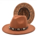 7Trendy British Style Unisex Leopard Felt Fedora Hat 