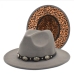 10Trendy British Style Unisex Leopard Felt Fedora Hat 