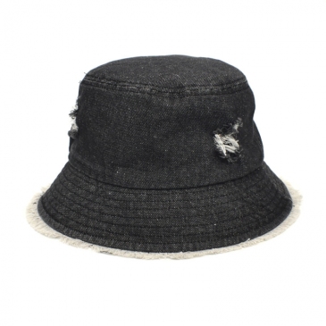 Trendy Denim Ripped Unisex Fisherman Hat 