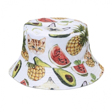 Versatile Fruits Printed Bucket Hats For Women