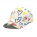 9White Heart Printed Unisex Cotton Baseball Cap 