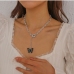 3 European Style Chain Pendant Butterfly Necklace