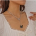 4 European Style Chain Pendant Butterfly Necklace