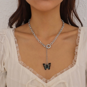  European Style Chain Pendant Butterfly Necklace