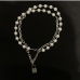 7 Faux Pearl Chain Lock Pendant Necklace