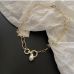 4 Faux Pearl Hollow Out  Design Patchwork Necklace