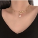 1 Faux Pearl Hollow Out  Design Patchwork Necklace