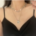 3 Faux Pearl Patchwork  Heart Necklace Design
