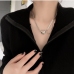 1 Heart Chain Faux Pearl Personality Cool Necklace