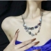 4 Heart Chain Pattern Choker Necklace