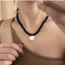 3 Heart Faux Pearl Sweet Pendant Necklace