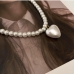 4 Heart Faux Pearl Sweet Pendant Necklace