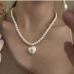 1 Heart Faux Pearl Sweet Pendant Necklace