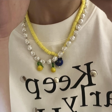  Korean Retro Beaded Monster Necklace 