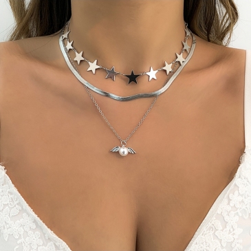  Leisure Time Chain Star Hip Hop Women Necklace