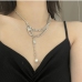 1 Metal Chain Faux Pearl Layered Necklace