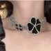 3 Rhinestone Flower New Choker Necklace