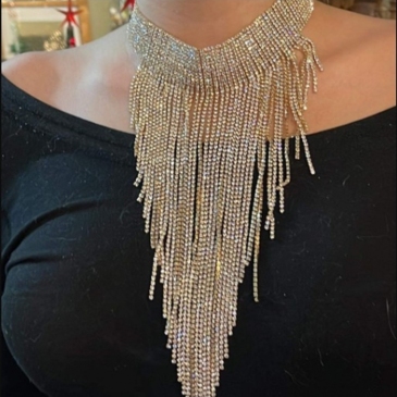 Rhinestone Tassels Design Party  Versatile Necklace