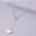 6 Simple Heart Pearl Shape Necklace