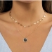 1Casual Star  Round Crescent Pendant Necklace