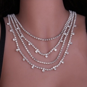 Elegant Round Crystal Rhinestone Necklace