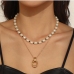 1Fashion Ladies Faux Pearl Layered Pendant Necklace
