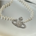 5Faux Pearl Rhinestone Ladies Pendant Necklace