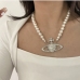 1Faux Pearl Rhinestone Ladies Pendant Necklace