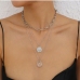 1Hollow Out Geometric Pendant Layered Necklace