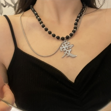Love Pendant Double Layered Necklace
