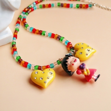 Lovely Cartoon Character Heart Necklace
