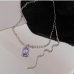 5Modern Rhinestone Decor Chain Pendant Necklace