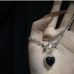 6New Design Sense Heart Gem Necklace For Women