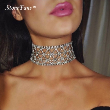 Sexy Ladies  Rhinestone Choker Necklace