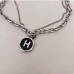 5Stylish  Chain Letter H Layered Necklace