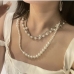1Stylish Faux Pearl Three Piece Necklace Set