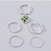 7  Fashion Heart Plaid Simple Cool Ring Set