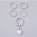 8  Fashion Heart Plaid Simple Cool Ring Set