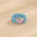 13Chic Casual Beading  Heart Contrast Color Rings