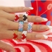 6Chic Casual Beading  Heart Contrast Color Rings