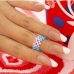 10Chic Casual Beading  Heart Contrast Color Rings