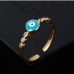 3Evil Eye Dripping Oil Open Rings For Women