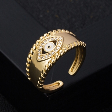 Personalized Easy Match Golden Zircon Open Rings