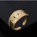 1Personalized Easy Match Golden Zircon Open Rings