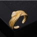 3Unisex Hip Hop Snake Shape Rhinestone Open Ring