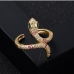 1Unisex Hip Hop Snake Shape Rhinestone Open Ring