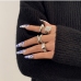 5Vintage Temperament Criss Cross Irregular Rings